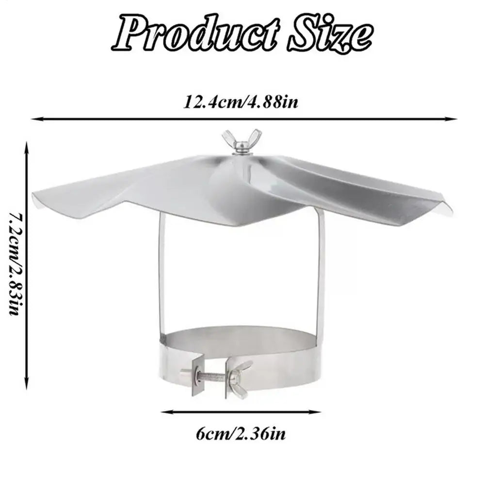 Stainless Steel Wood Stove Chimney Cap Camping Firewood Stove Rain Hat Outdoor Roof Stove Pipe Protection Cone Hat For Camping
