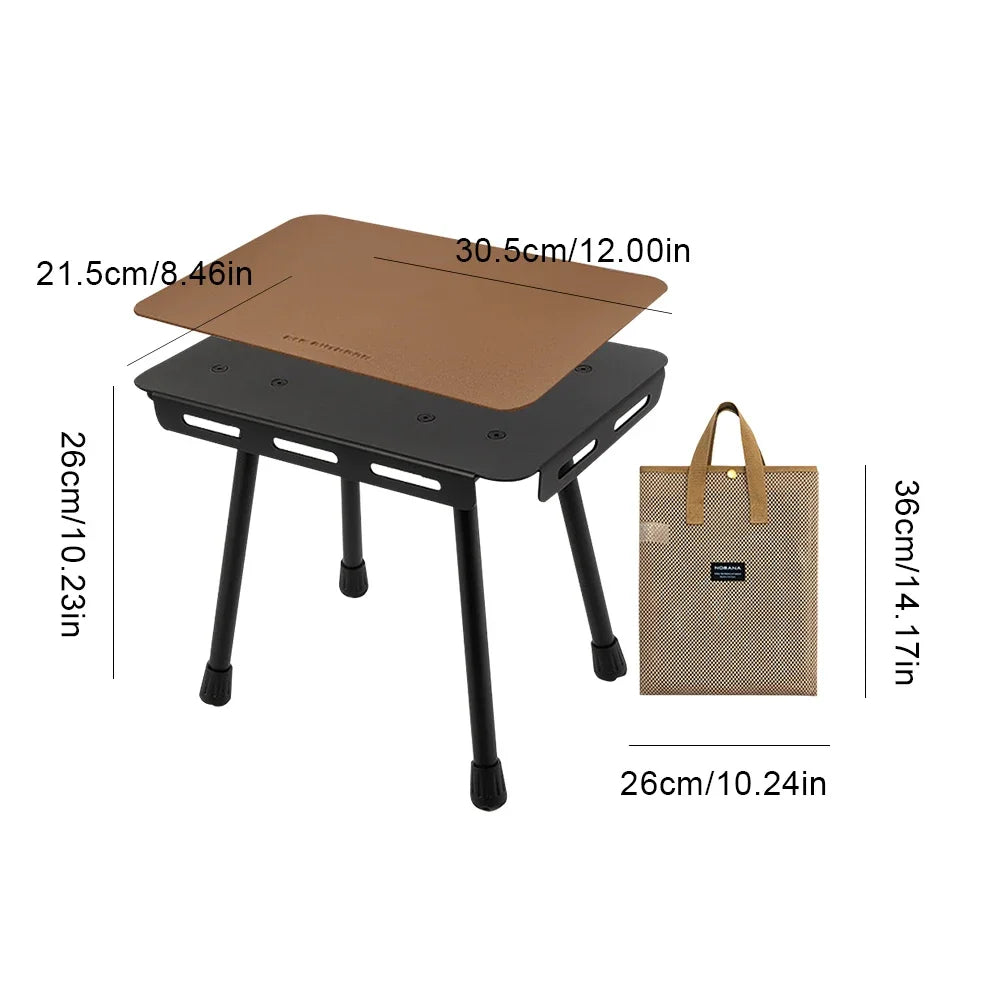 2 in 1 Folding Table Portable Outdoor Stool Aluminum Alloy Picnic Table Outdoor Table for Camping Picnic Beach BBQ Fishing