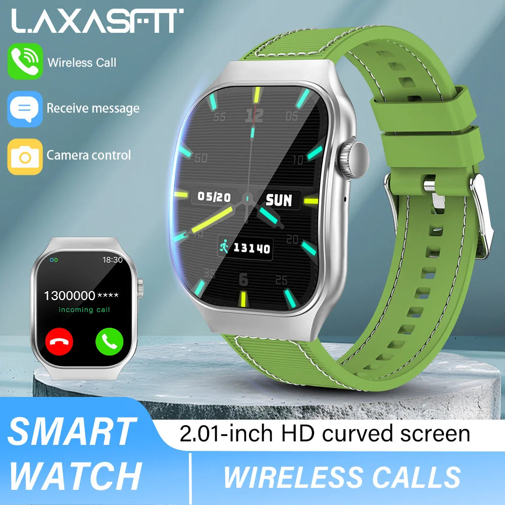 LAXASFIT 1.83-inch Curved Screen Women's Smart Watch Bluetooth Calling Customizable Watch Faces Men's Sports Smartwatch
