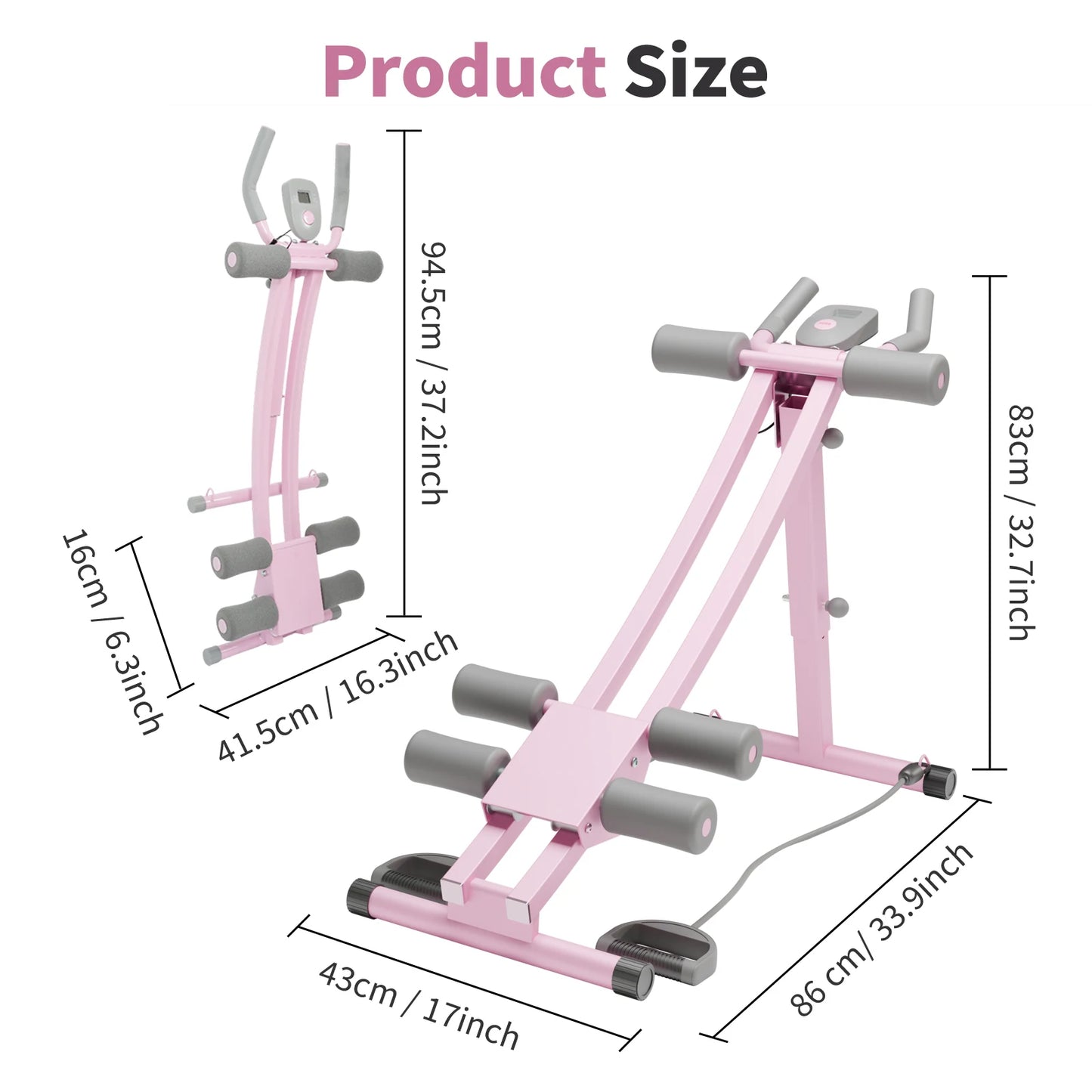 Abdominal Curling Exercise Machine Adjustable Dual Track Fitness Equipment Coaster Foldable Trainer Workout Core Ab For Home Gym