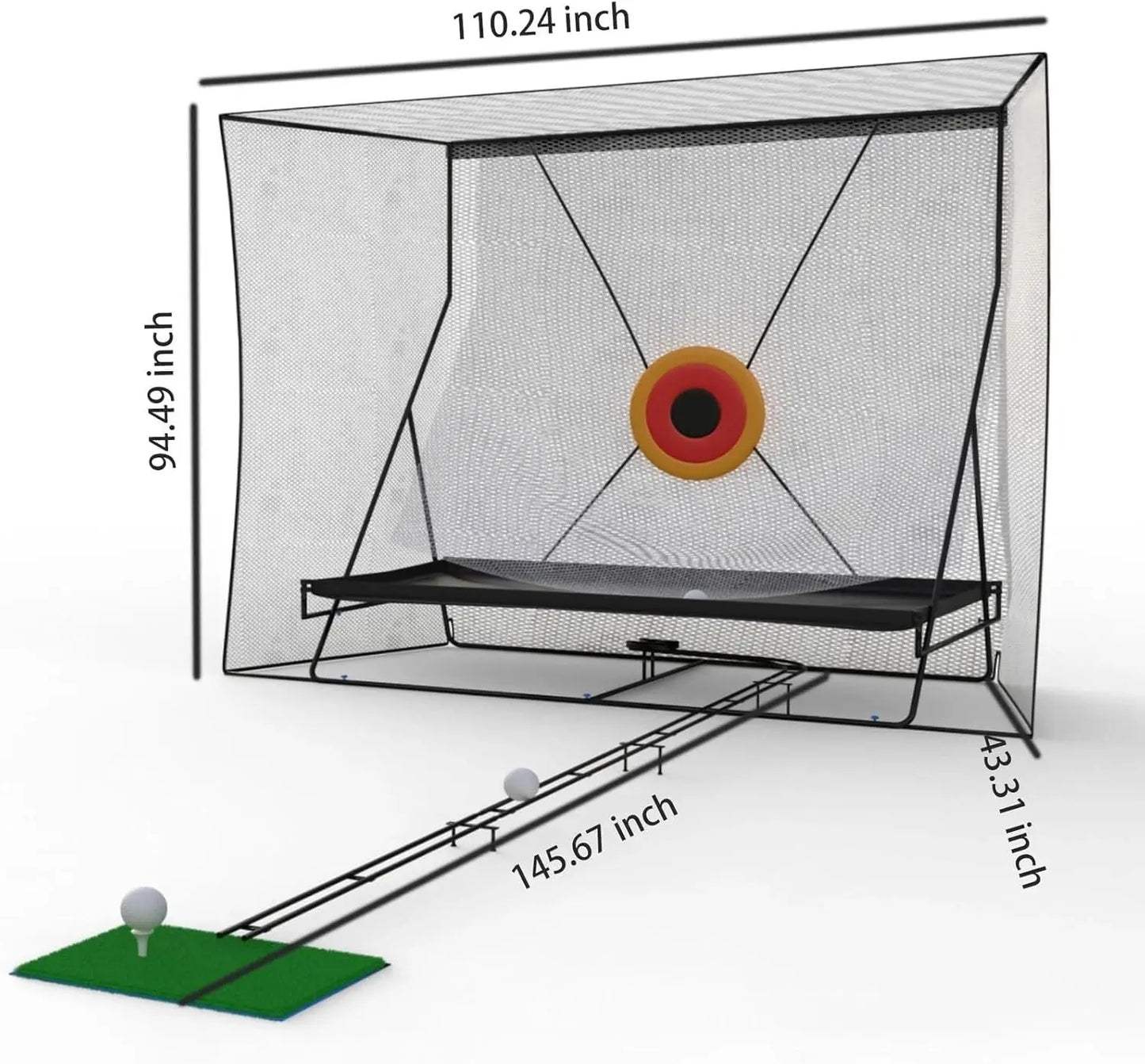 Golf Practice Cage Set with Heavy Duty Metal Frame & Carry Bag Foldable Easy Setup Practice Nets for Indoor/Outdoor Training