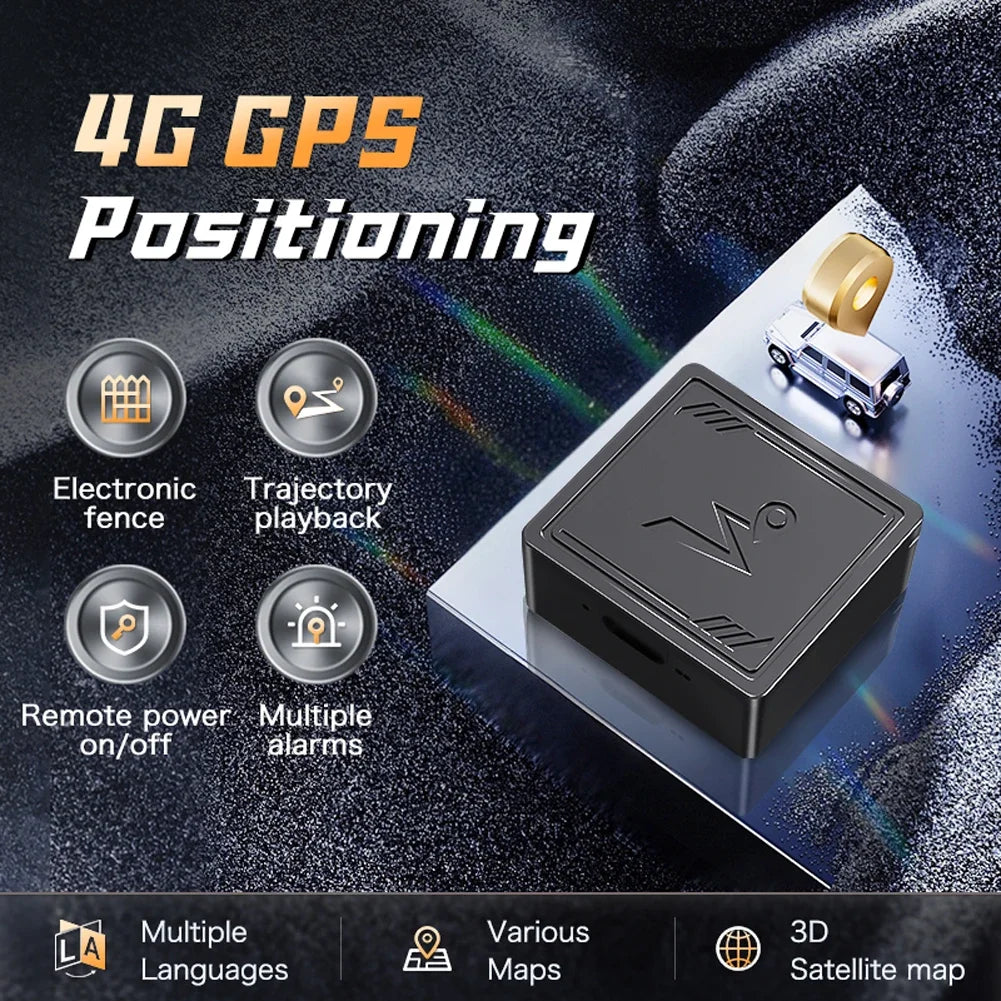 4G GPS Tracker Mini Vehicle GPS Locator Anti-Lost Recording Tracking Device with App Real Timing for Elderly Childrens Pets Car