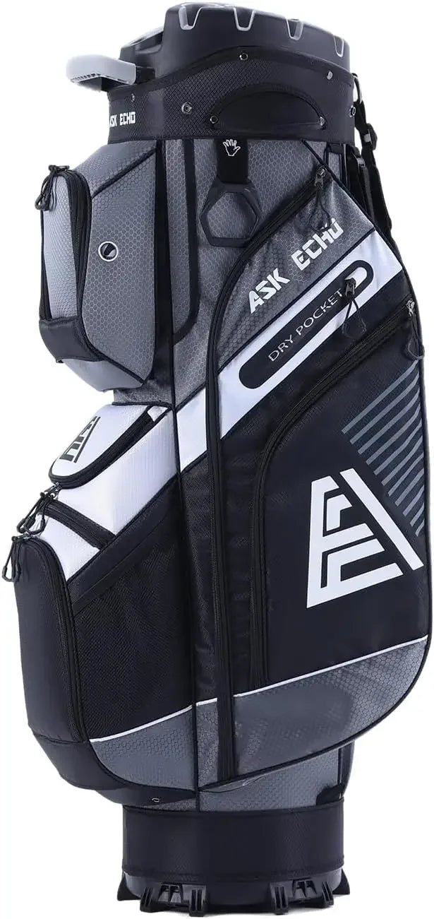 [Discounted Price, Hot Sale!]T-Lock Golf Cart Bag with 14 Way Organizer Divider Top, Premium Cart Bag with Handles and Rain Cove