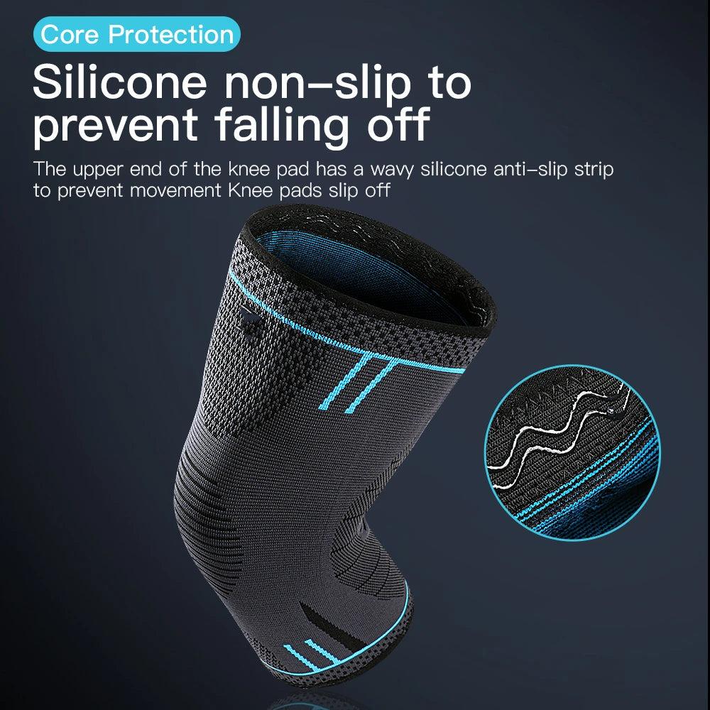 1PCS Compression Knee Support Sleeve Elastic Breathable Nylon Knee Pads Brace Gym Sports Protector Basketball Volleyball Running