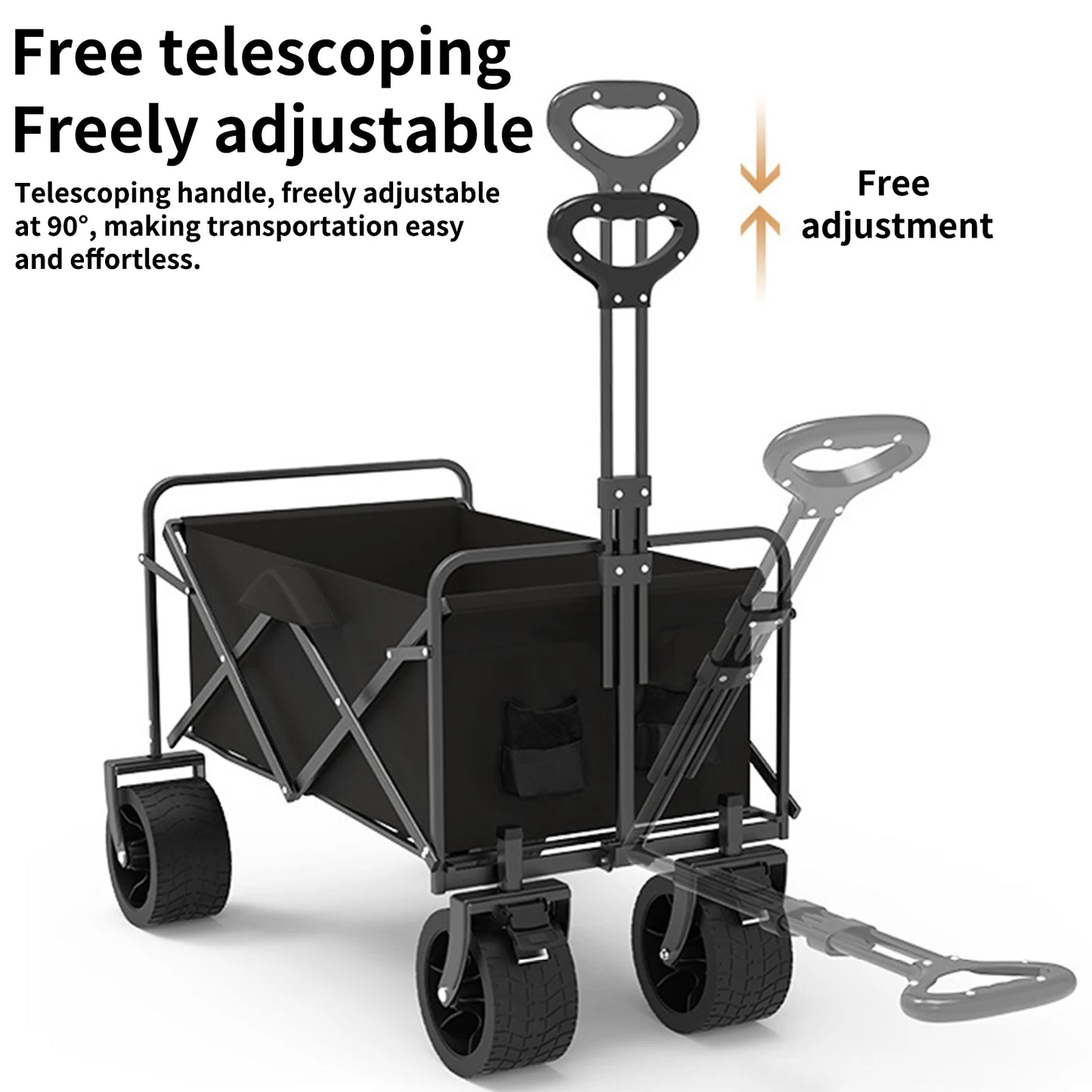 Foldable Portable Picnic Outdoor Camping Cart Heavy Duty Folding Utility Cart Shopping Beach Collapsible Folding Utility Cart