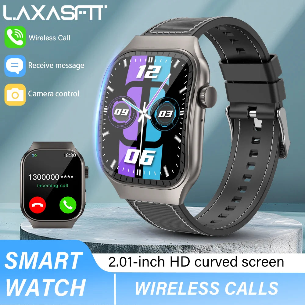 LAXASFIT 1.83-inch Curved Screen Women's Smart Watch Bluetooth Calling Customizable Watch Faces Men's Sports Smartwatch