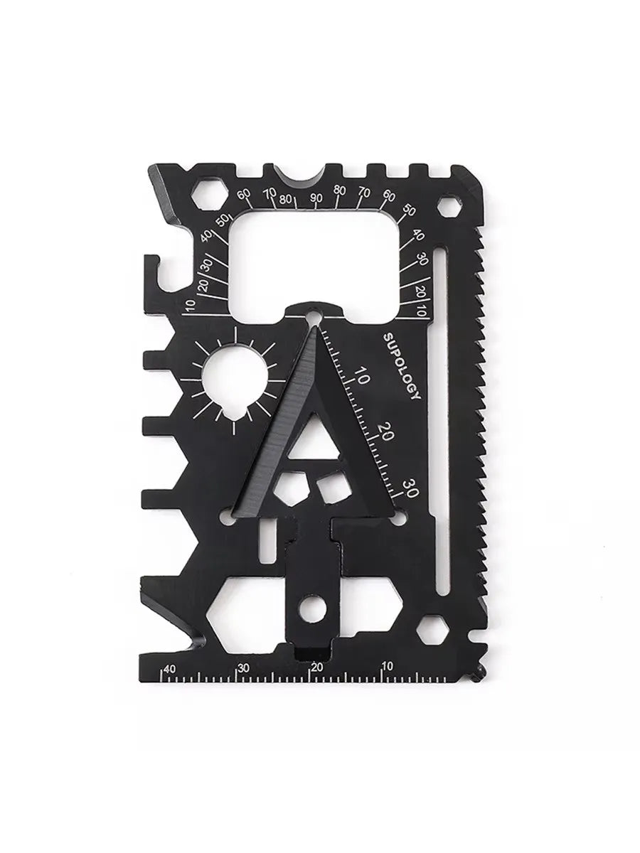 18-in-1 Credit Card Survival Tool | Ultra-Thin Multi-Function Outdoor Gear | Camping Essential with Knife/Bottle Opener