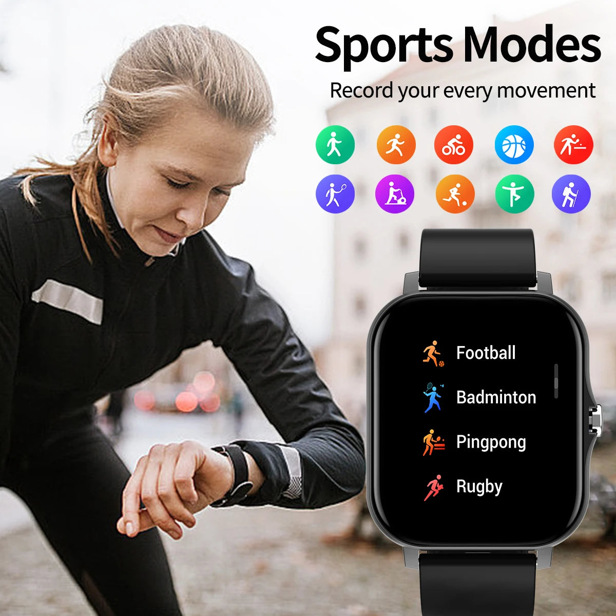 Outdoor sports smartwatch, wireless calling, information reminder, men's and women's multifunctional sports watch