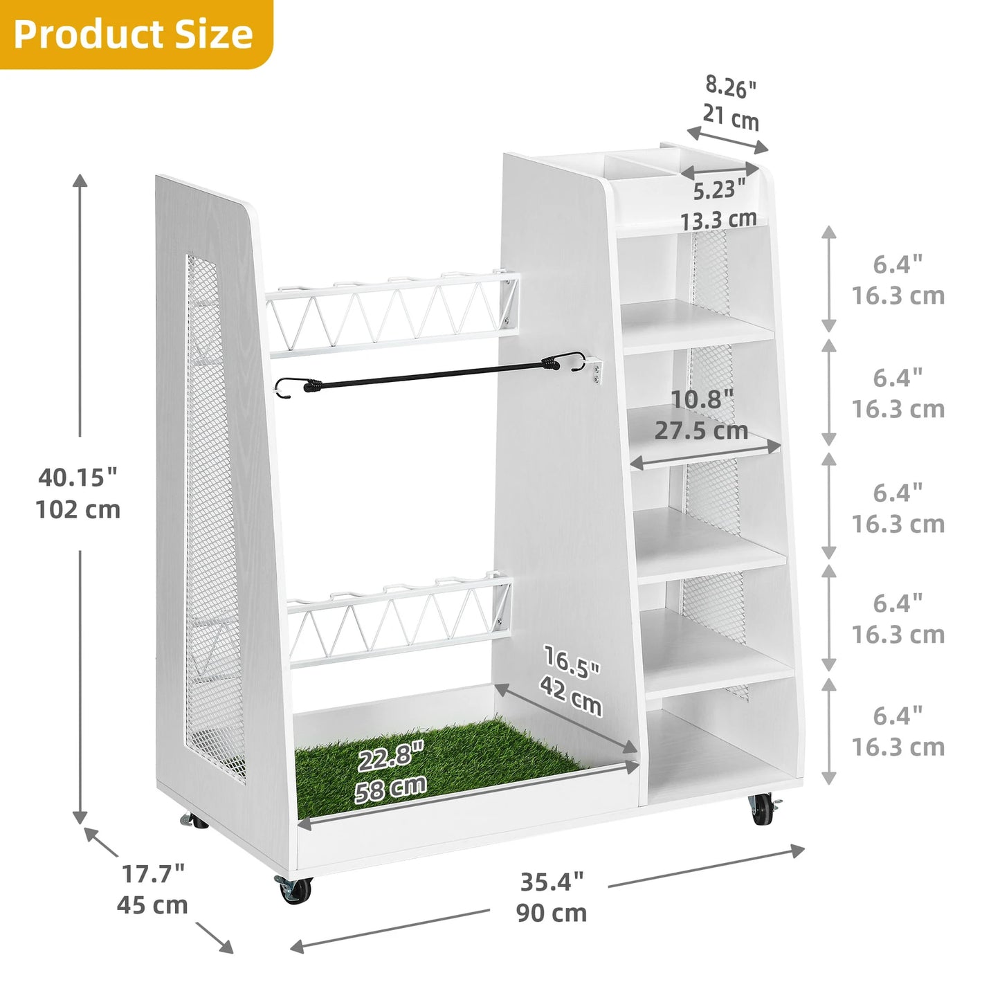 Wooden Golf Bag Storage Rack Holder for Garage Fit for 2 Golf Bags Organizer