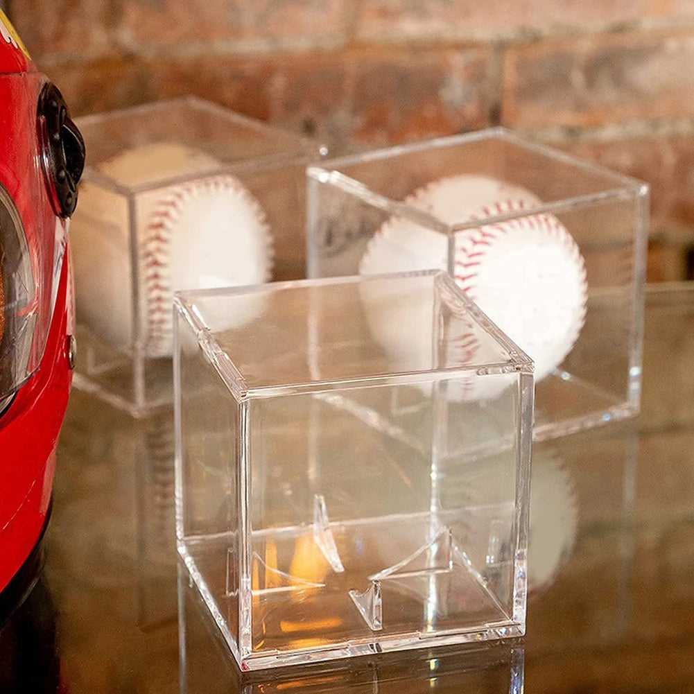 Clear Baseball Box Display Acrylic Transparent Baseball Showcase Square Dustproof UV Protection Perfit For Memorable Collection