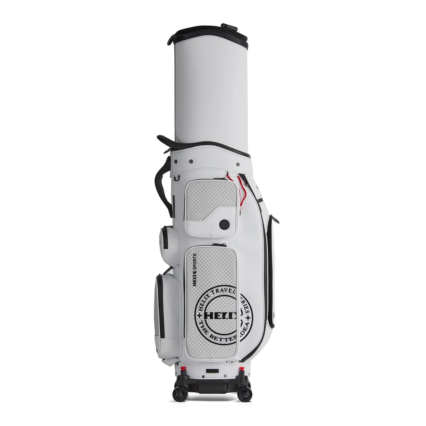 HELIX Golf Bag with 4 Ultra Quiet and Smooth Rolling Wheels and Protective Top Cover Large Capacity Golf  Travel Bag