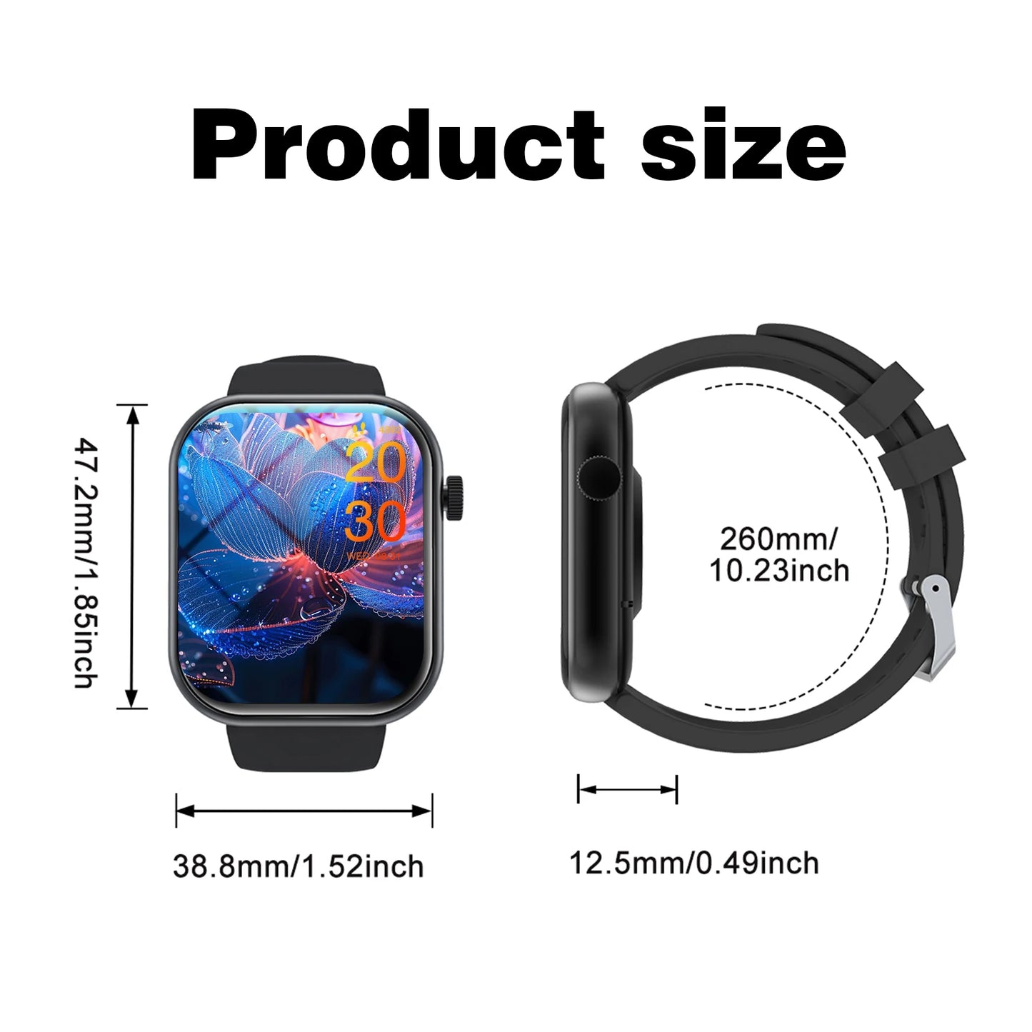 2025 New Smart Watch Bluetooth Call Message Reminder Sports Health Monitoring Men and Women Smart Watch Christmas Holiday Gift