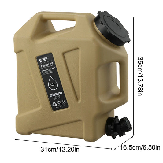 10/11/12L Drinking Water Container with Spigot Leakproof Camping Water Tank Large Capacity Water Storage Carrier for Hiking Car
