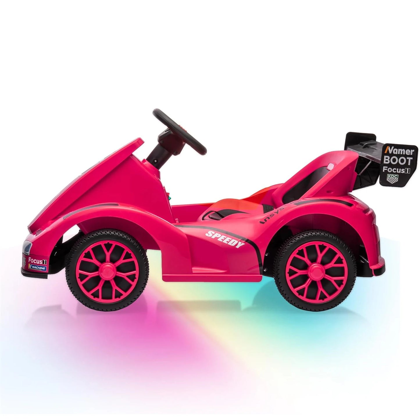 Kids Go Kart, Electric Ride On Drift Kart with Dual Motors,LED Lights, Safety Belt,Battery Powered Outdoor Ride On Racing Toy
