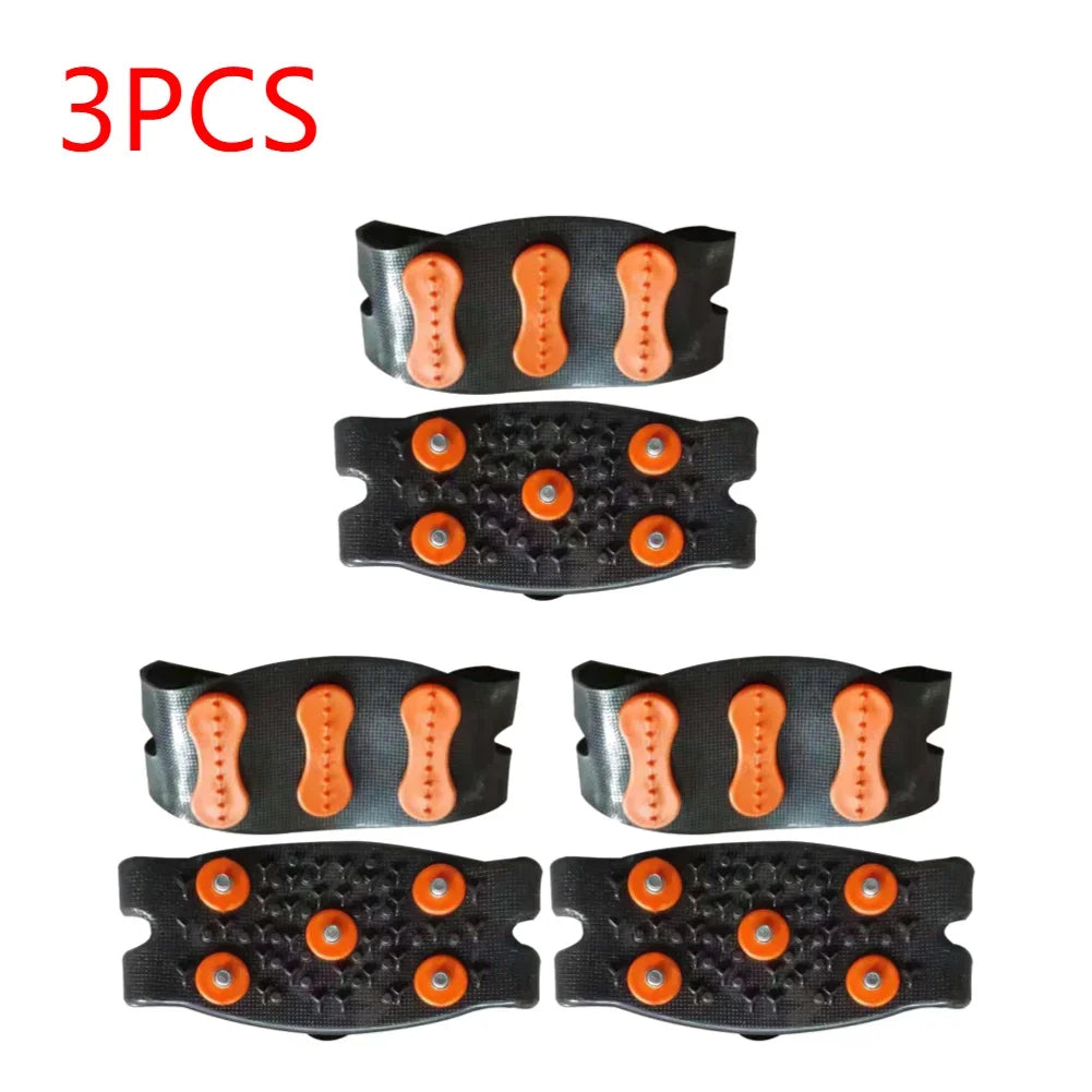 1-3Pairs 5-Stud Snow Ice Claw Climbing Anti-Slip Spikes Grips Crampon Cleats Sport Shoes Cover for Walking Hiking Boots 26-45