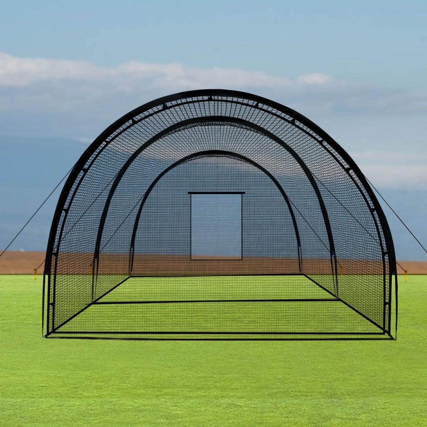 33ft Batting Cage Net with Frame, Multi-Sport Practice Cage for Baseball, Softball, and Golf, Use in Yard or Sports Field