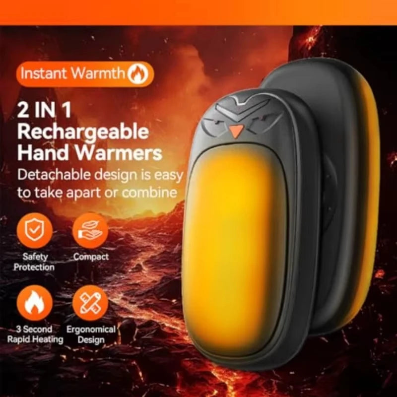 Hand Warmers Rechargeable 2 Pack 2000mAh Electric Hand Warmers Smart Chips 8Hrs Long Safe Heat, Portable Pocket Heater Gifts