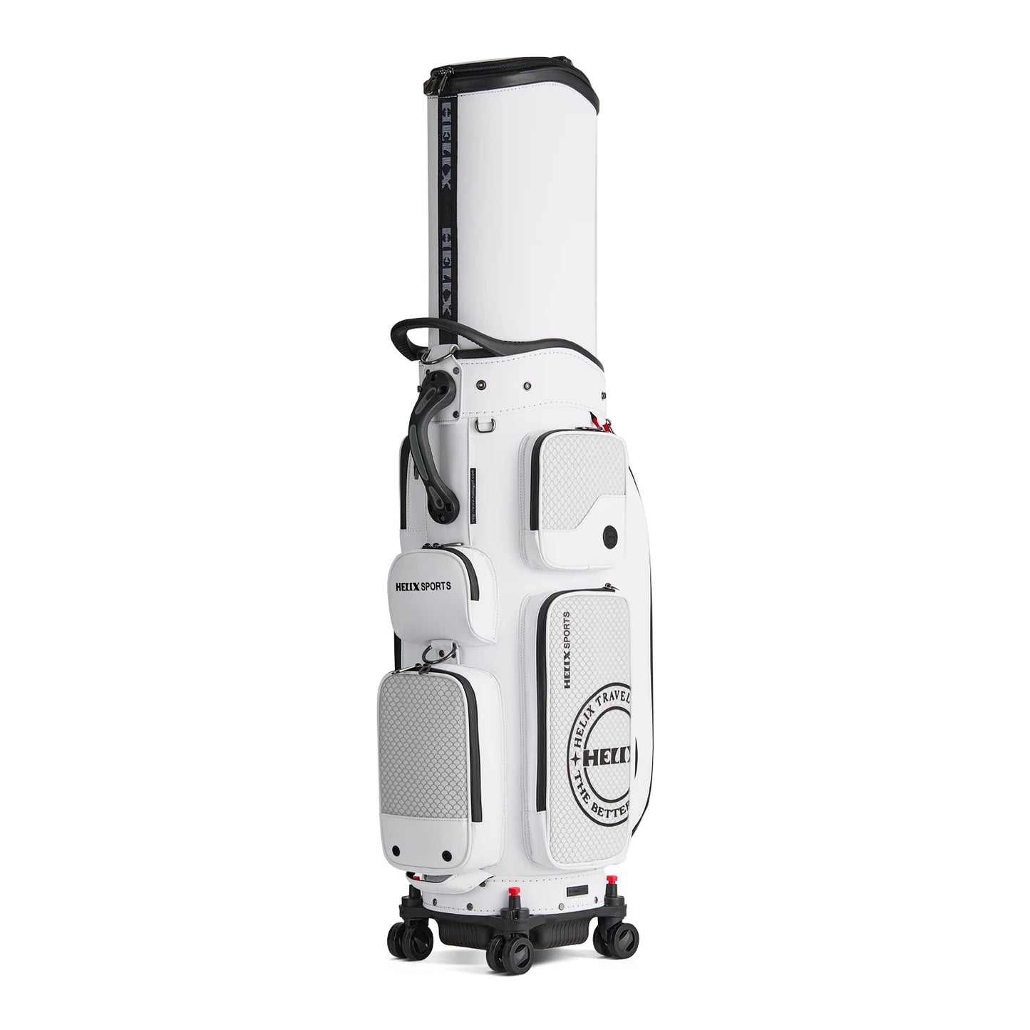 HELIX Golf Bag with 4 Ultra Quiet and Smooth Rolling Wheels and Protective Top Cover Large Capacity Golf  Travel Bag