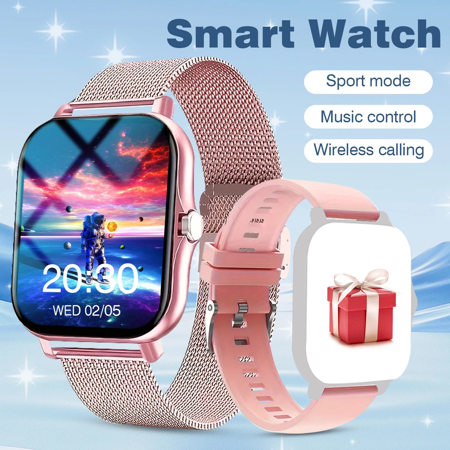 Outdoor sports smartwatch, wireless calling, information reminder, men's and women's multifunctional sports watch