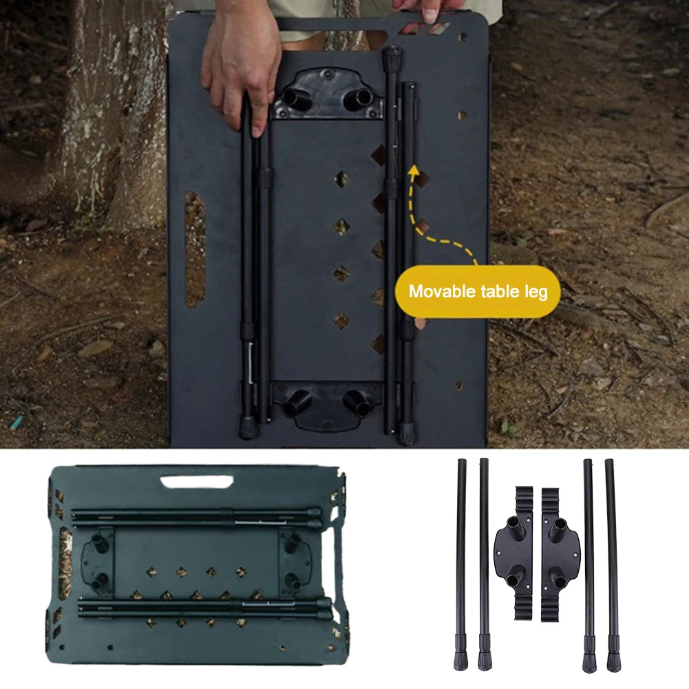 Foldable Camping Table Legs Metal Workbench Legs Adjustable Height Coffee Table Legs DIY Camping Equipment Outdoor Travel