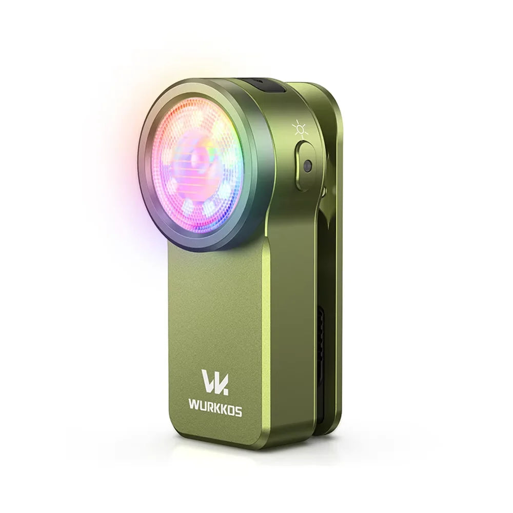 Wurkkos HD03 680LM Mini Clip Light USB Rechargeable Pocket Flashlight Spotlight/Floodlight Portable RGB Torch with Magnet