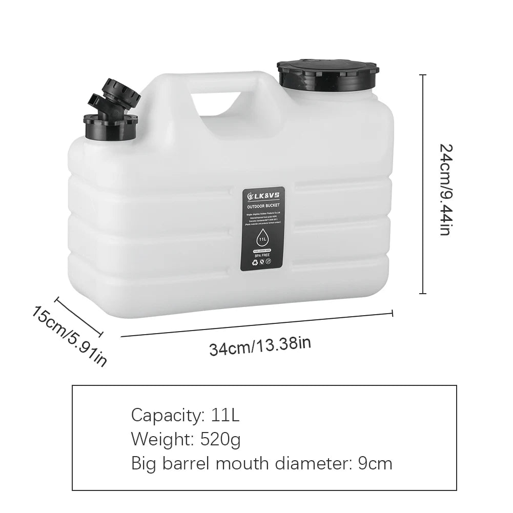 10/11/12L Drinking Water Container with Spigot Leakproof Camping Water Tank Large Capacity Water Storage Carrier for Hiking Car