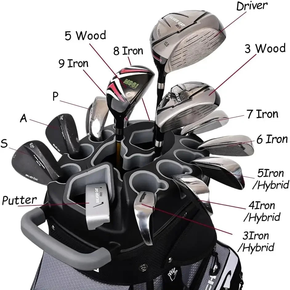 [Discounted Price, Hot Sale!]T-Lock Golf Cart Bag with 14 Way Organizer Divider Top, Premium Cart Bag with Handles and Rain Cove