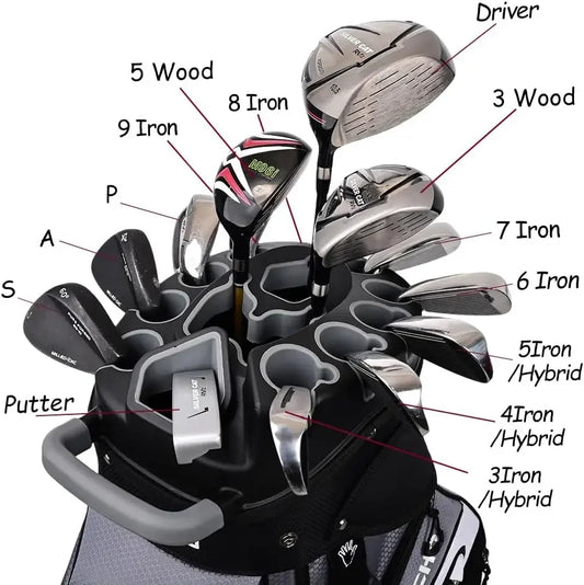 [Discounted Price, Hot Sale!]T-Lock Golf Cart Bag with 14 Way Organizer Divider Top, Premium Cart Bag with Handles and Rain Cove