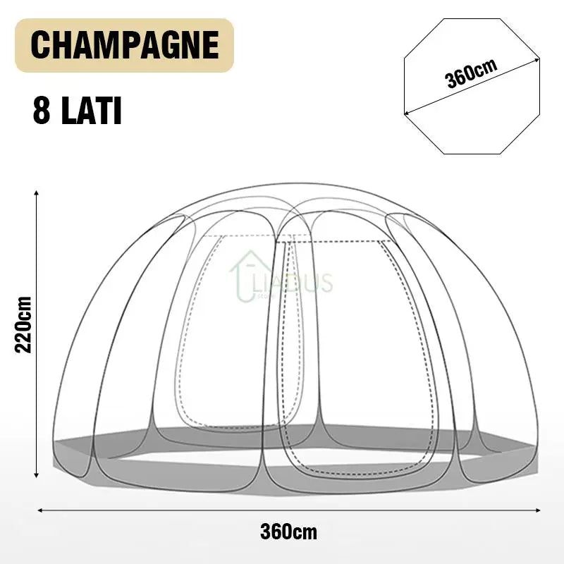 Outdoor Waterproof Transparent Dome Tent for 4-8 People Mushroom Shaped Camping Shelter Ideal for Hiking And Wild Trips