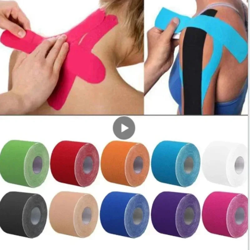 1/2Pcs Muscle Tape Sports Tape Kinesiology Tape Cotton Elastic Adhesive Muscle Bandage Care Physio Strain Injury Support