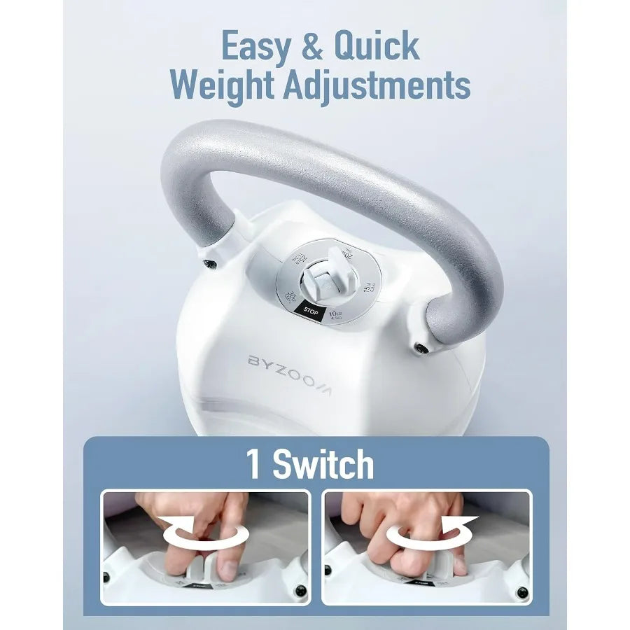 Adjustable Kettlebell 30lb Weight Training Fitness Exercise Full Body Workout 5 in 1 for Home Gym Beginners Woman