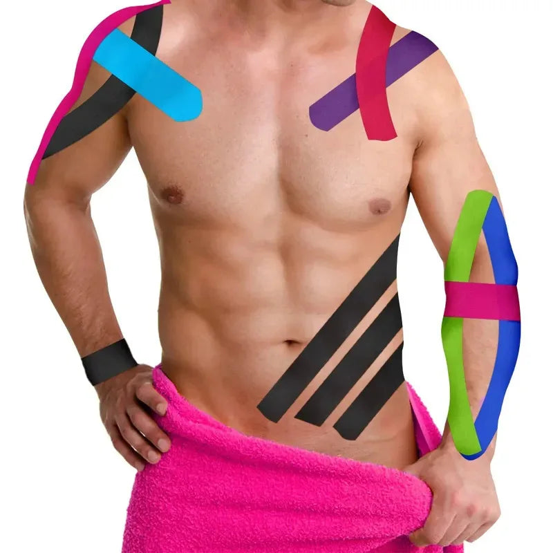 1/2Pcs Muscle Tape Sports Tape Kinesiology Tape Cotton Elastic Adhesive Muscle Bandage Care Physio Strain Injury Support