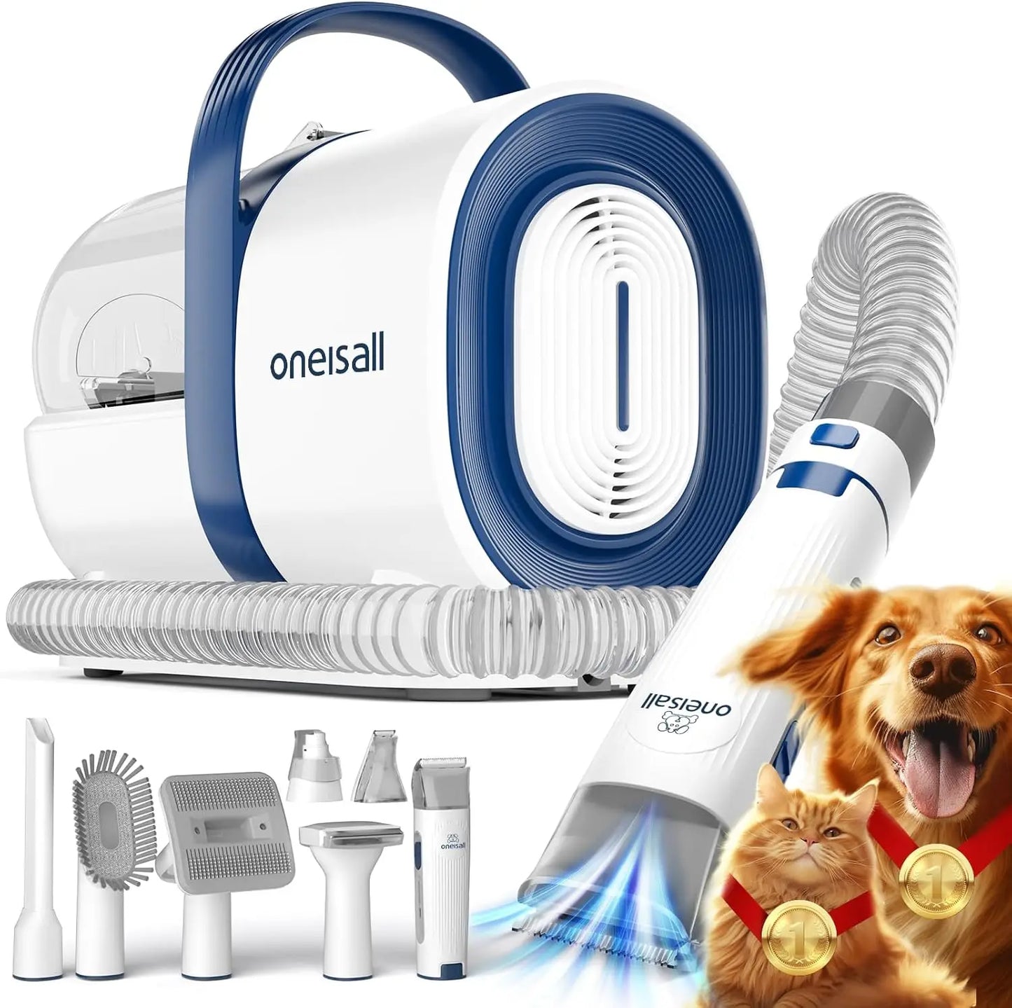 Dog Grooming Vacuum, Pet Grooming Vacuum with Clipper Nail Grinder,1.5L Dust Cup Dog deshedding Vacuum Brush with 7 Pet Grooming