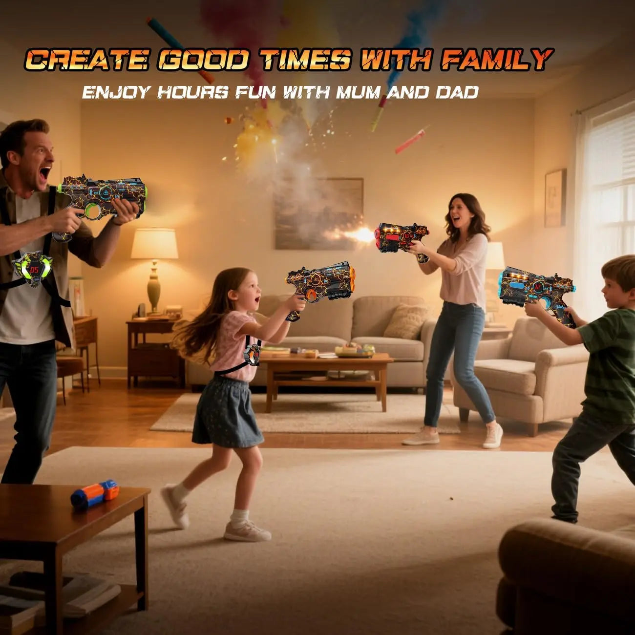 VATOS Kids Christmas Party Gifts Toy Team Play Battle Shooting Game Indoor Outdoor Boys Guns Rechargeable Infrared Laser Tag Set
