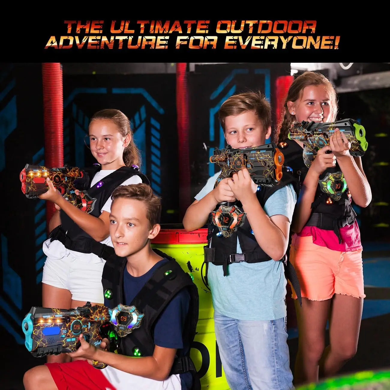 VATOS Kids Christmas Party Gifts Toy Team Play Battle Shooting Game Indoor Outdoor Boys Guns Rechargeable Infrared Laser Tag Set