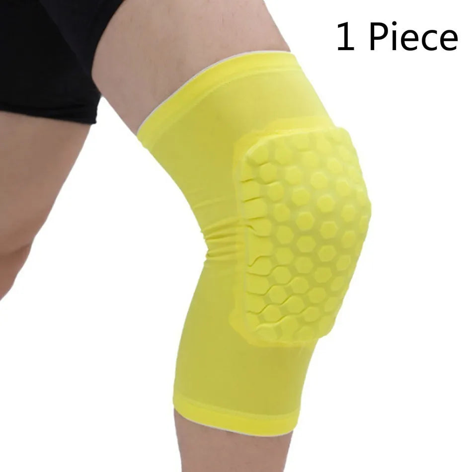 WOSWEIR Honeycomb Design Knee Pad Protector Compression Leg Sleeve for Basketball And Volleyball Knee Support Brace