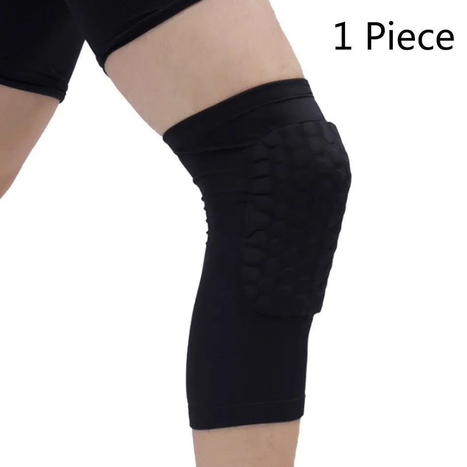 WOSWEIR Honeycomb Design Knee Pad Protector Compression Leg Sleeve for Basketball And Volleyball Knee Support Brace