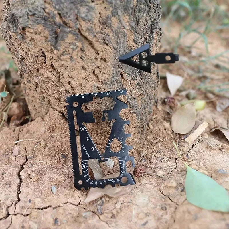 18-in-1 Credit Card Survival Tool | Ultra-Thin Multi-Function Outdoor Gear | Camping Essential with Knife/Bottle Opener