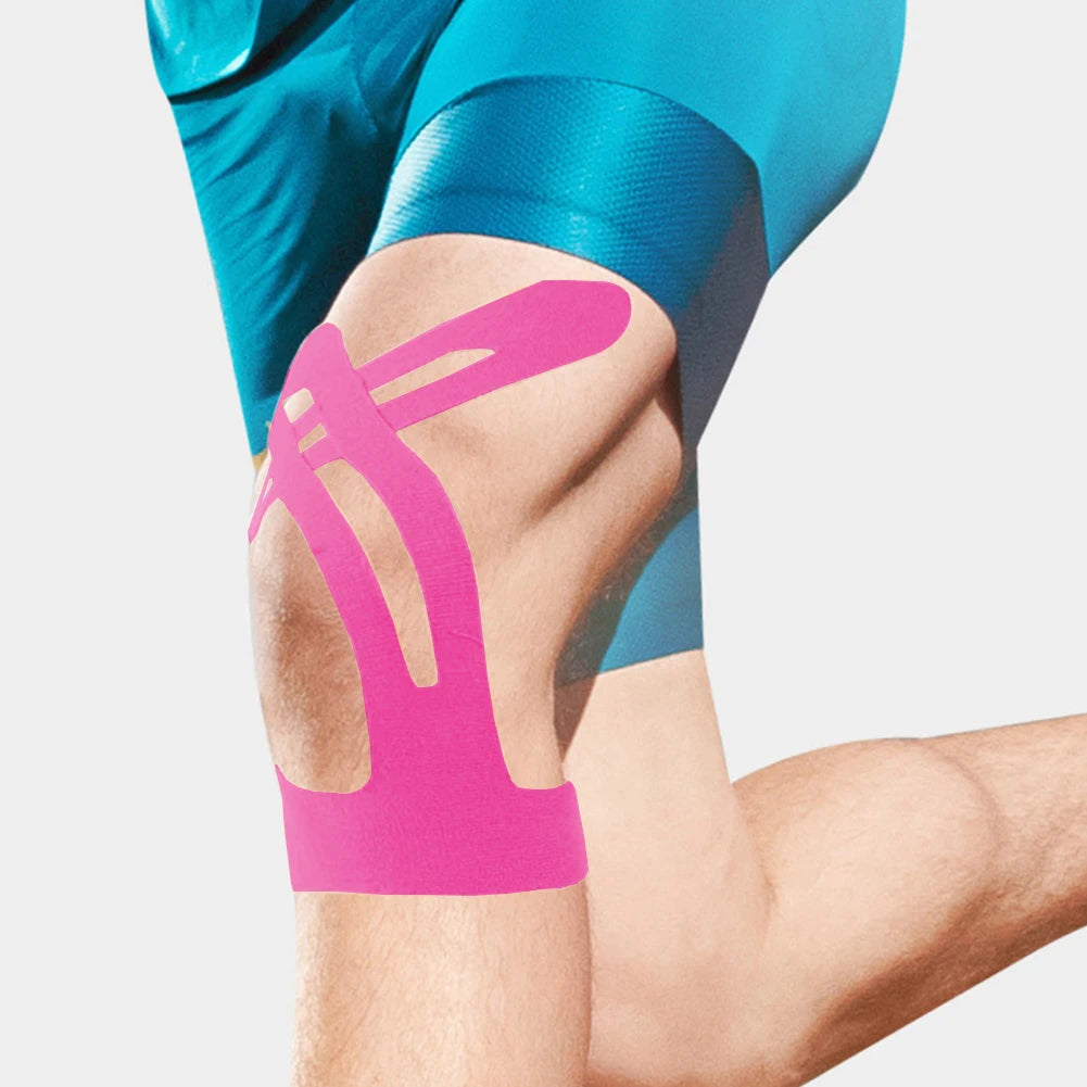 5Pcs Precut Kinesiology Tape Breathable Knee Athletic Tape Sports Protection Patches for Knee Support & Stability