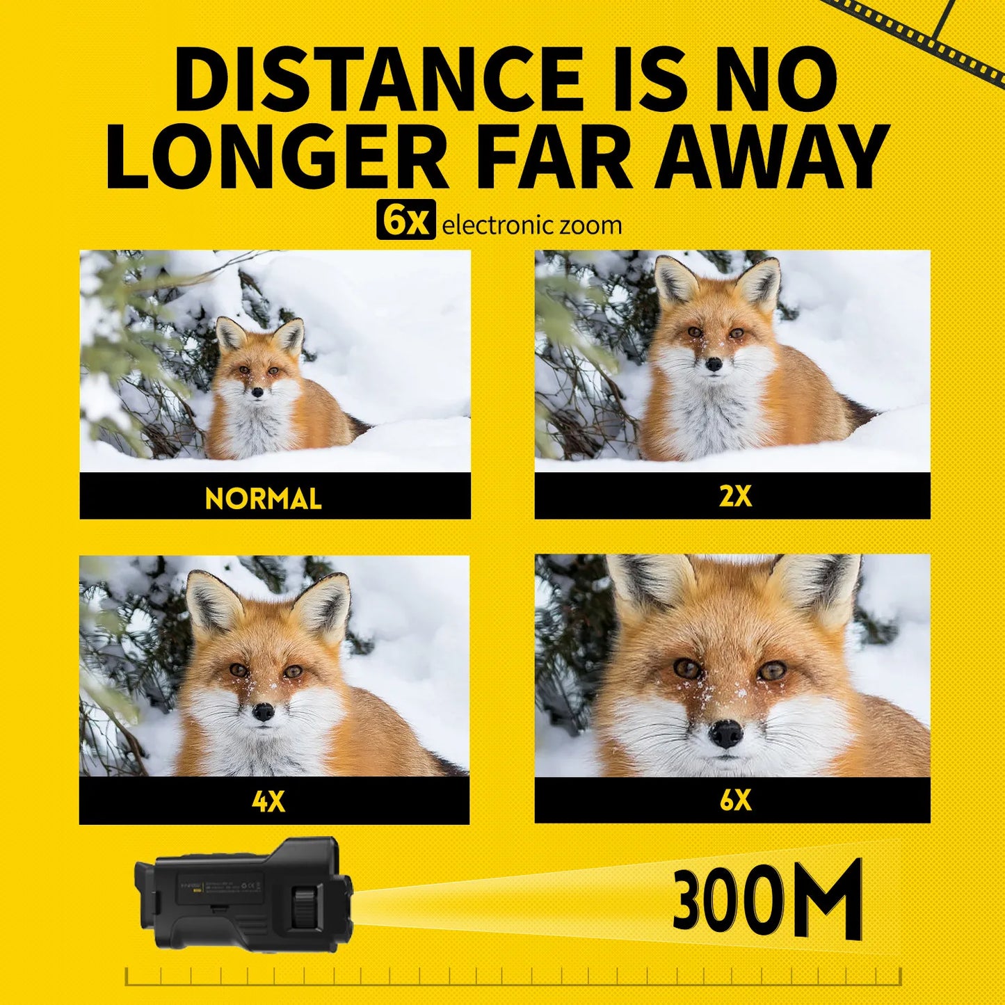 FNIRSI Telescope NVS-20 4K HD Monocular Night Vision Goggles 6X Digital Zoom 300m Hunting Camping Scope Day and Night Dual Use