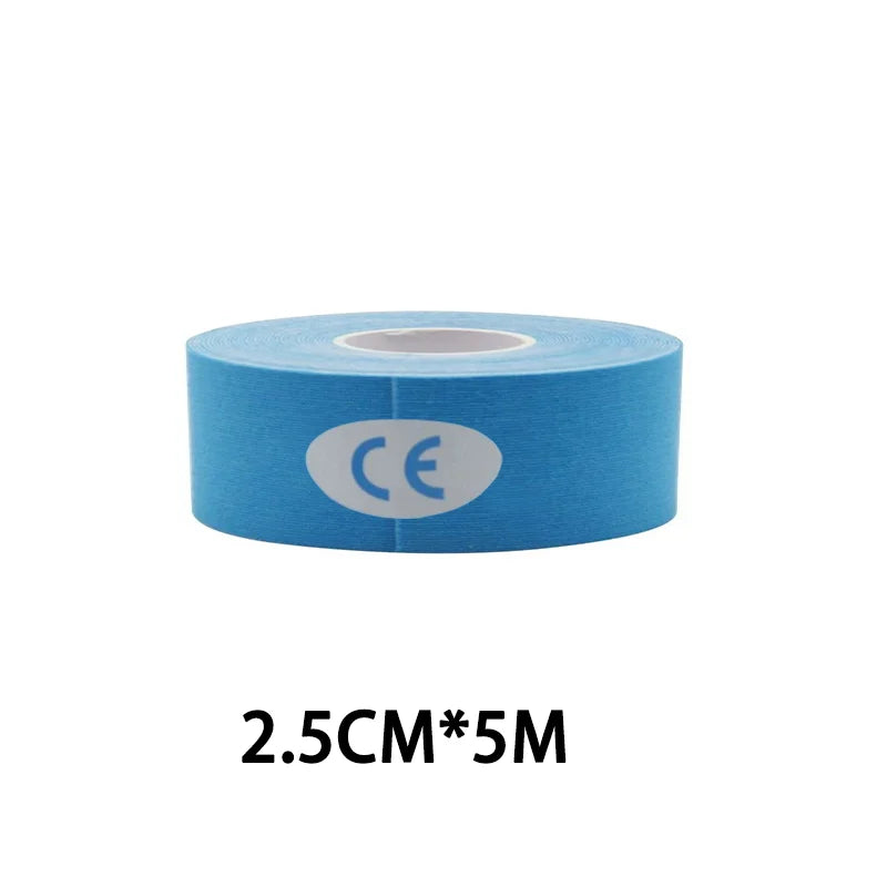 2.5cm*5m Sports Kinesiology Tape Recovery Self Adherent Bandage Wraps Waterproof Cotton Tapes for Muscle Pain Relief