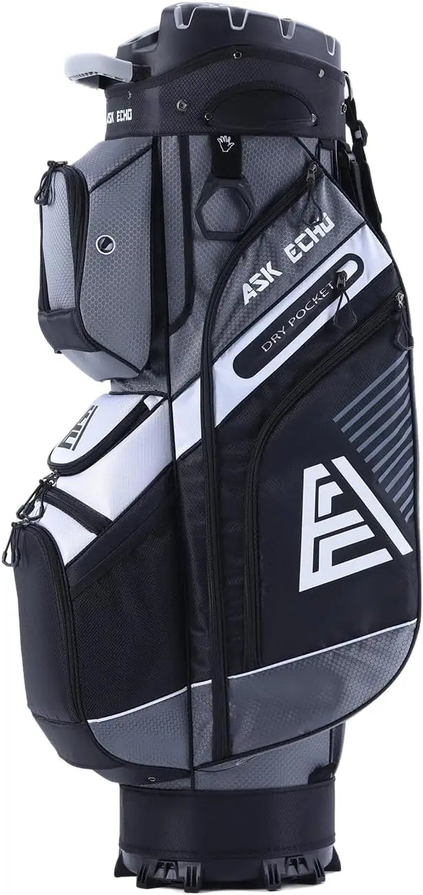 T-Lock Golf Cart Bag with 14 Way Organizer Divider Top, Premium Cart Bag with Handles and Rain Cover for Men