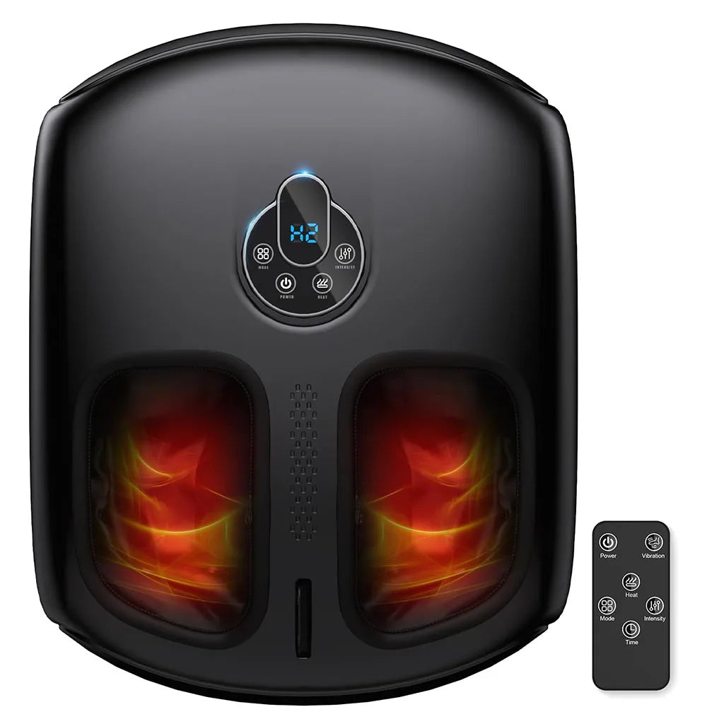 Hot Compress Foot Massage Machine Airbag Shiatsu Vibrating Massager 4 Modes 5 Levels Tired Feet Relief Health Care Deep Kneading