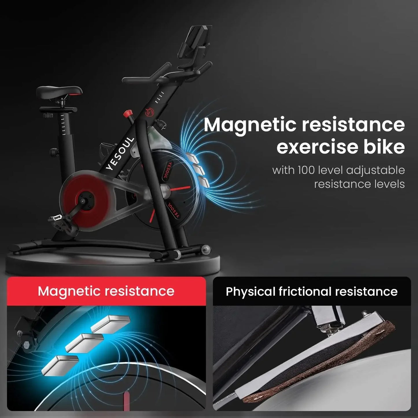S3 Black Exercise Bike For Home Smart White Cycling Bike Magnetic Resistance For Gym Electric Stationary