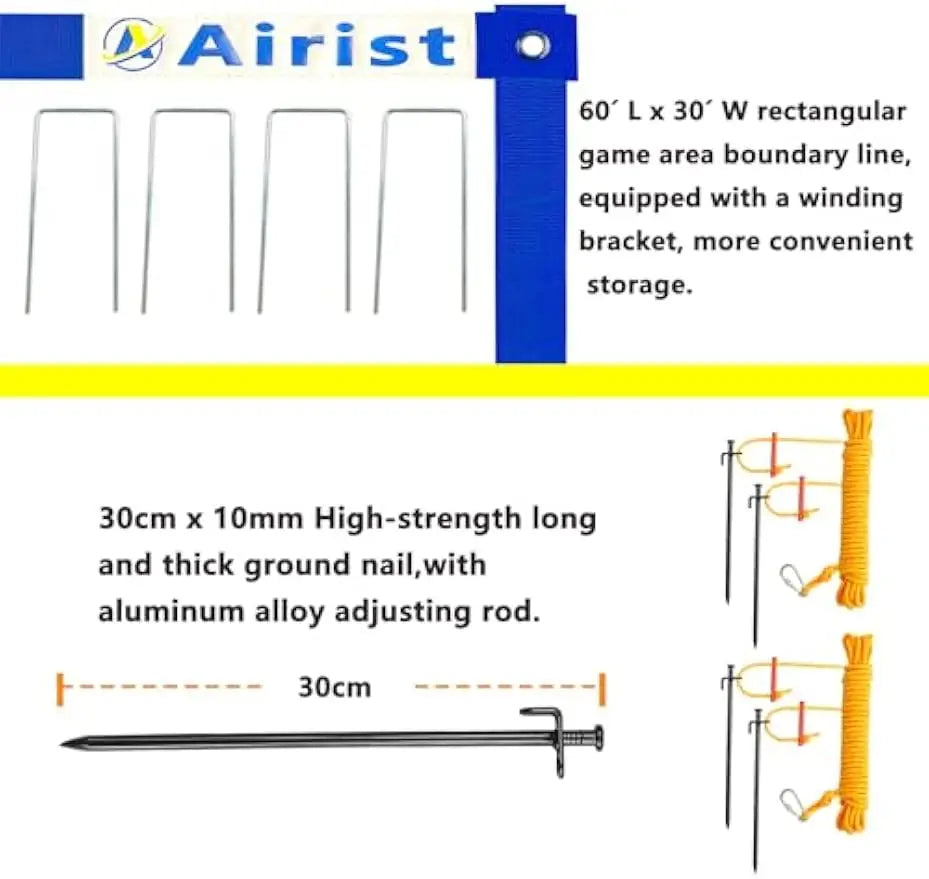Professional Volleyball Net Set with Steel Anti-Sag System, Adjustable Aluminum Poles for Backyard and Beach