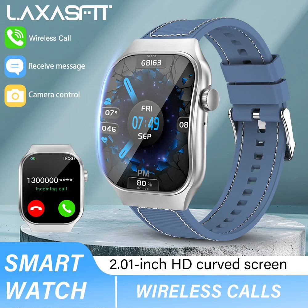 LAXASFIT 1.83-inch Curved Screen Women's Smart Watch Bluetooth Calling Customizable Watch Faces Men's Sports Smartwatch