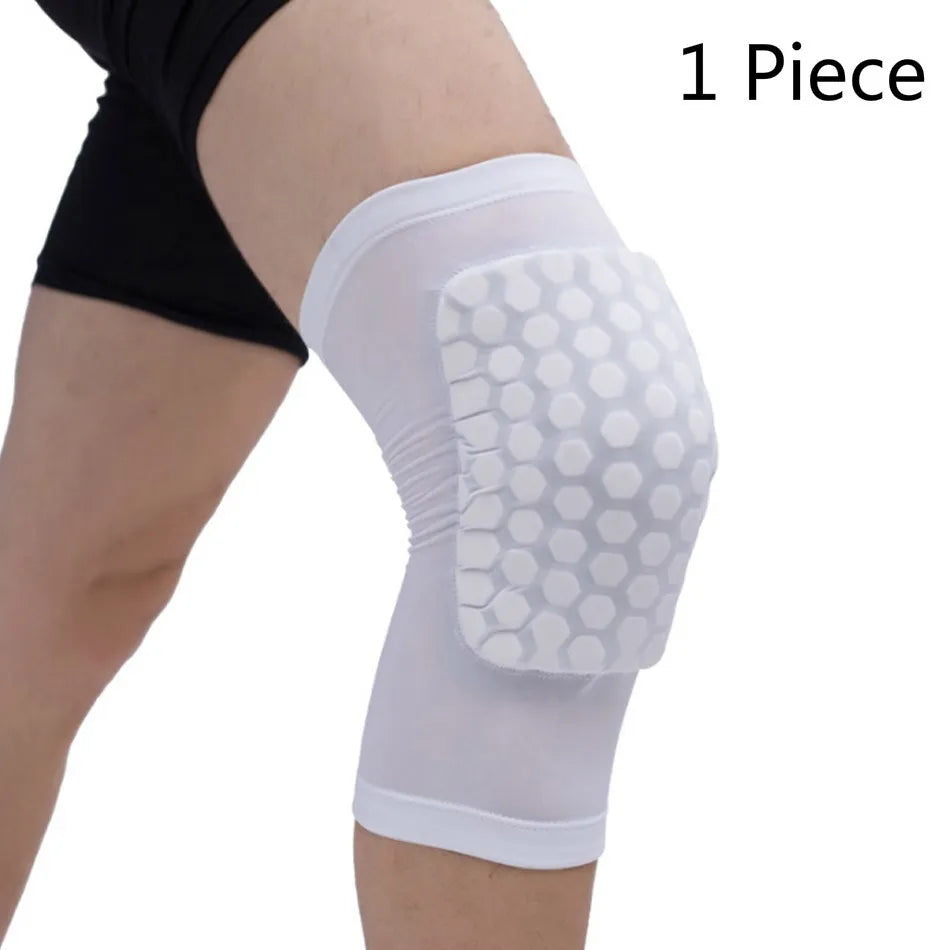 WOSWEIR Honeycomb Design Knee Pad Protector Compression Leg Sleeve for Basketball And Volleyball Knee Support Brace