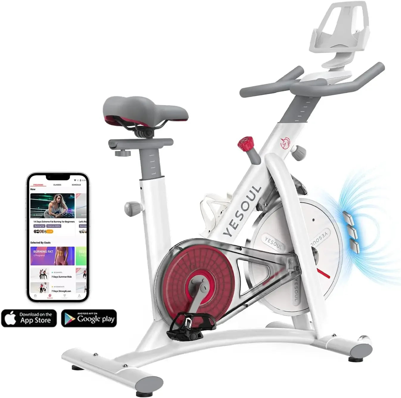S3 Black Exercise Bike For Home Smart White Cycling Bike Magnetic Resistance For Gym Electric Stationary