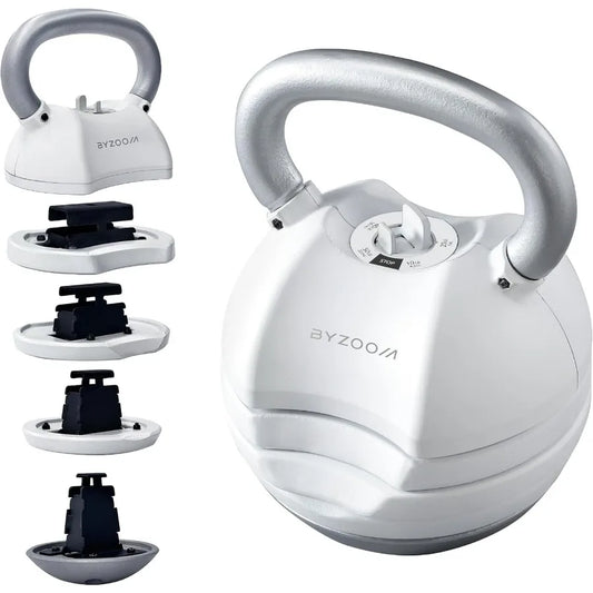 Adjustable Kettlebell 30lb Weight Training Fitness Exercise Full Body Workout 5 in 1 for Home Gym Beginners Woman