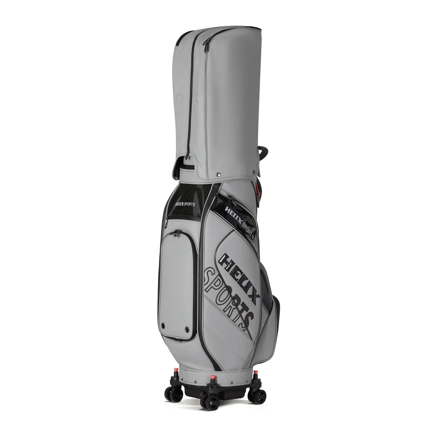 HELIX All-in-One Golf Bag - 4 Wheels with Locking System, Retractable Hard Top for Club Protection During Airline Travel